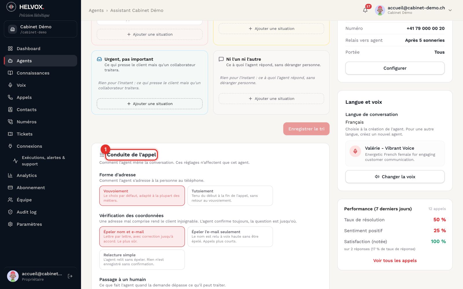 La conduite de l'appel