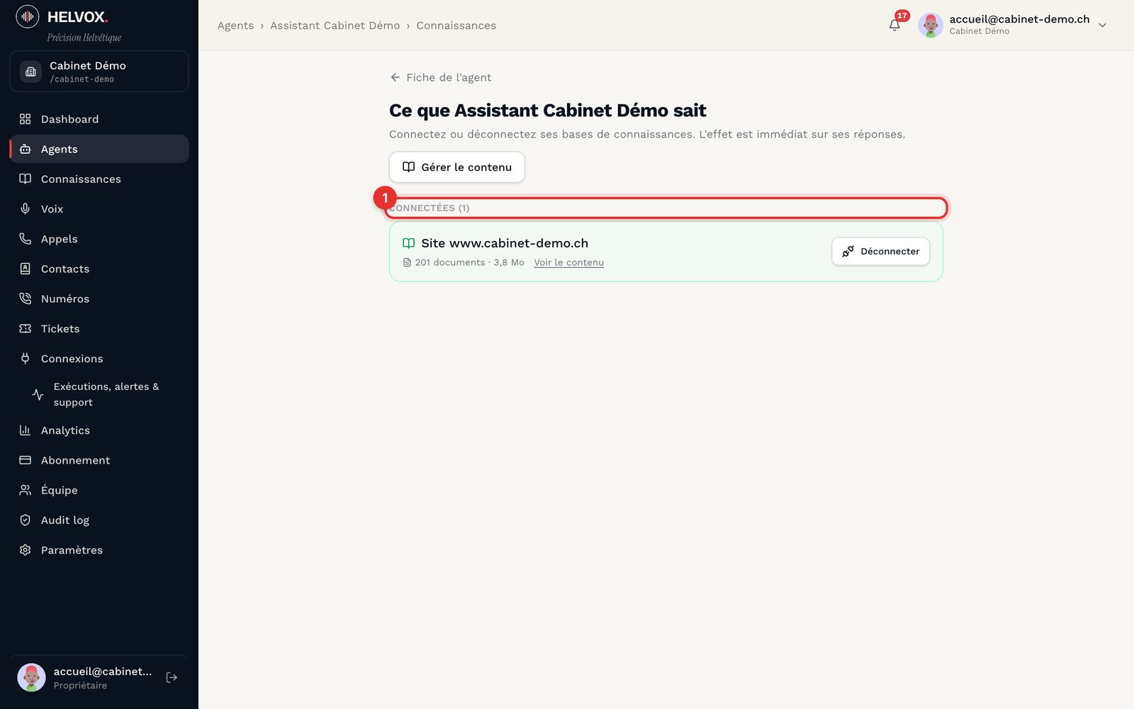 Ce que l'agent sait