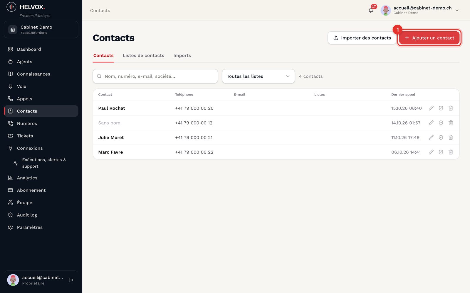 Les contacts